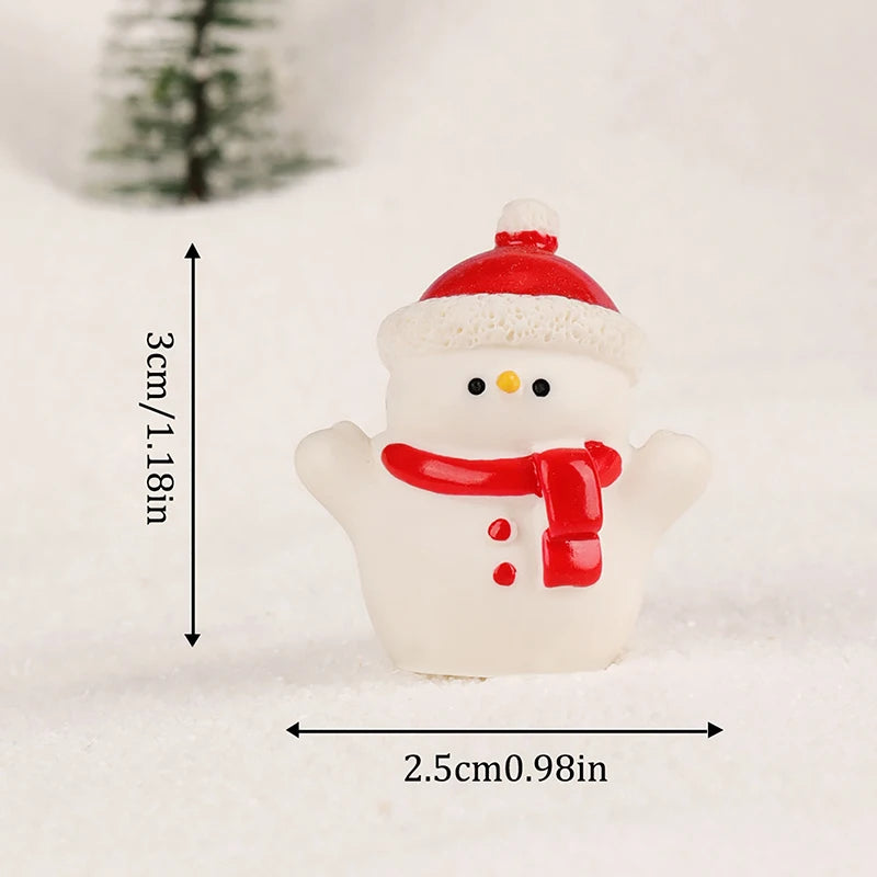 1Pc Mini Christmas Decoration Elk Christmas Figurines Fairy Garden Decor Snow Landscape Model Ornaments Resin Miniatures