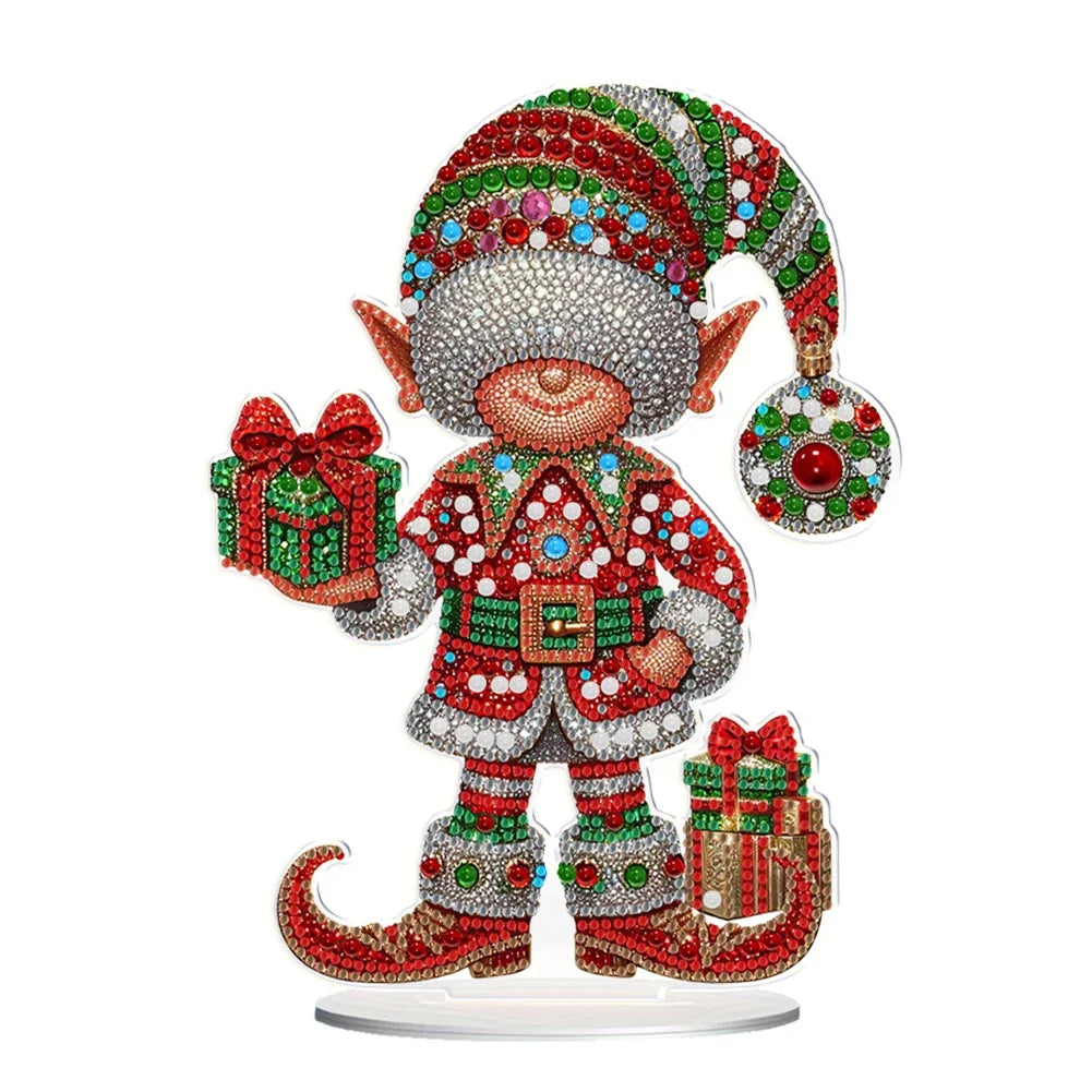 Christmas Special Shaped Desktop Diamond Art Kits Acrylic Diamond Painting Desktop Ornaments Kit for Home Office Desktop Decor