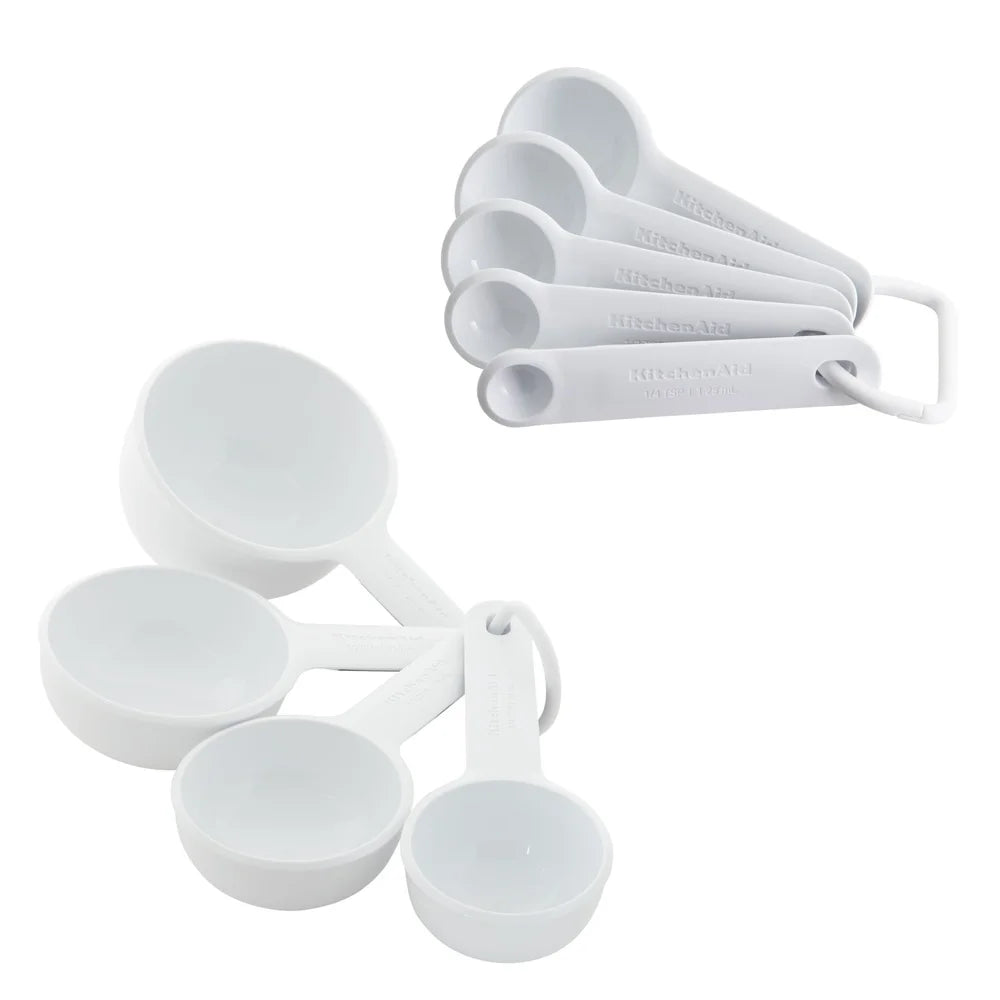 9 Piece Measuring Cups Spoon Set Soft Grip Easy Read Dishwasher Safe Kitchen Tools Wet Dry Ingredients Cooking Baking