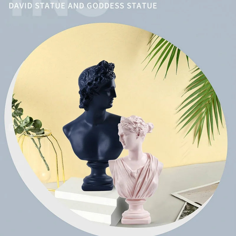Ancient Greece European Resin David Venus Head Statuees Decoration Home Livingroom Goddess Sculpture Figurin Office Desktop
