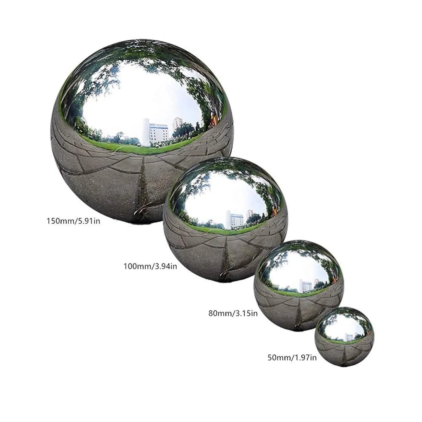 1pc Stainless Steel Mirror Ball Garden Decoration Ball Durable And Rust-Proof