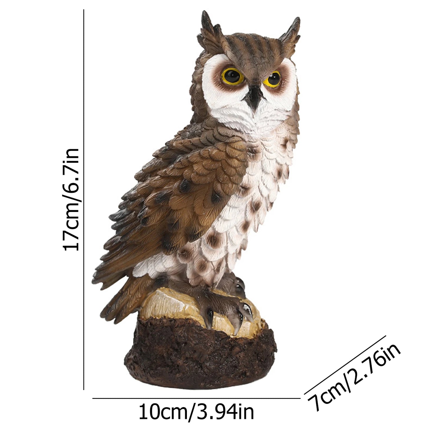 Resin Owl Statue Fake Owl Outdoor Sculpture Garden Decor Bird Garden Sculpture Home Decor Owl Ornament for Living Room Office