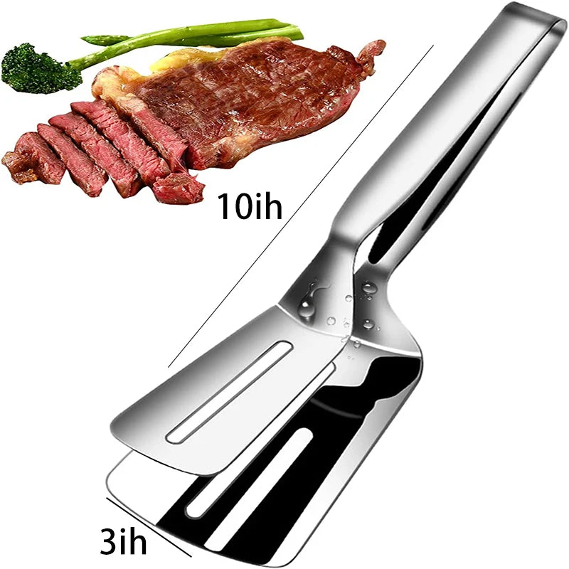 Stainless Steel Food Tongs - Multipurpose Kitchen Turner for Grilling, Flipping Steak, Fish & Pizza cuisine kitchen tools