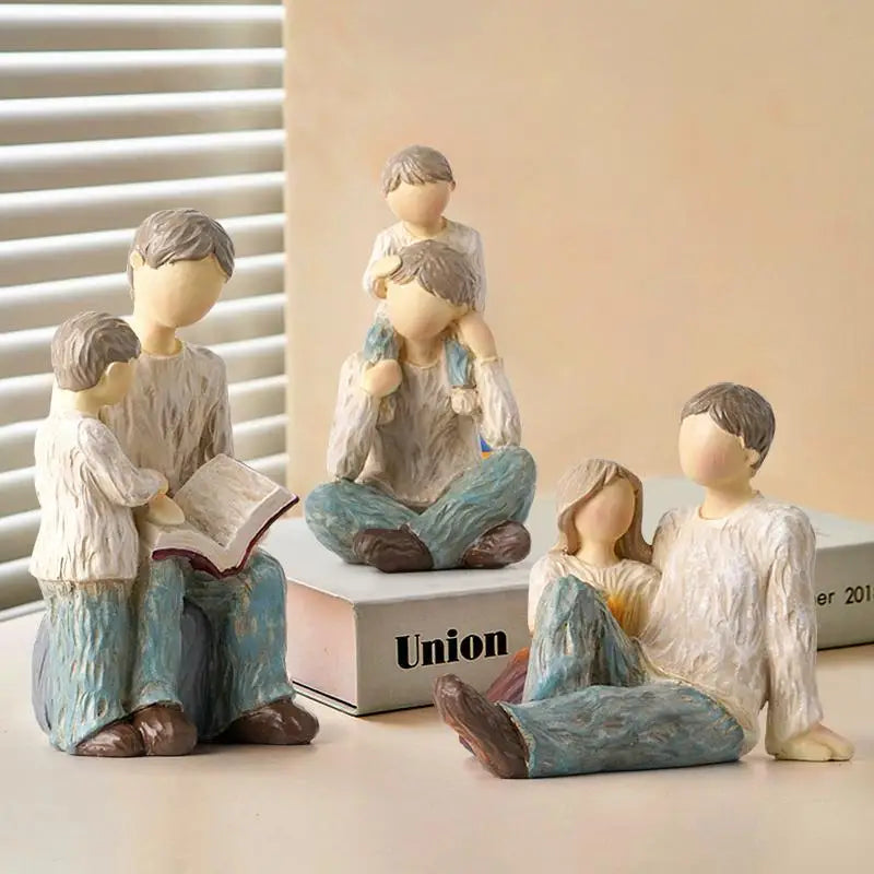 Nordic Angel Love Family Resin Figure Figurine Ornaments Family Happy Time Home Decor Crafts Statue Mother's Day Birthday Gifts