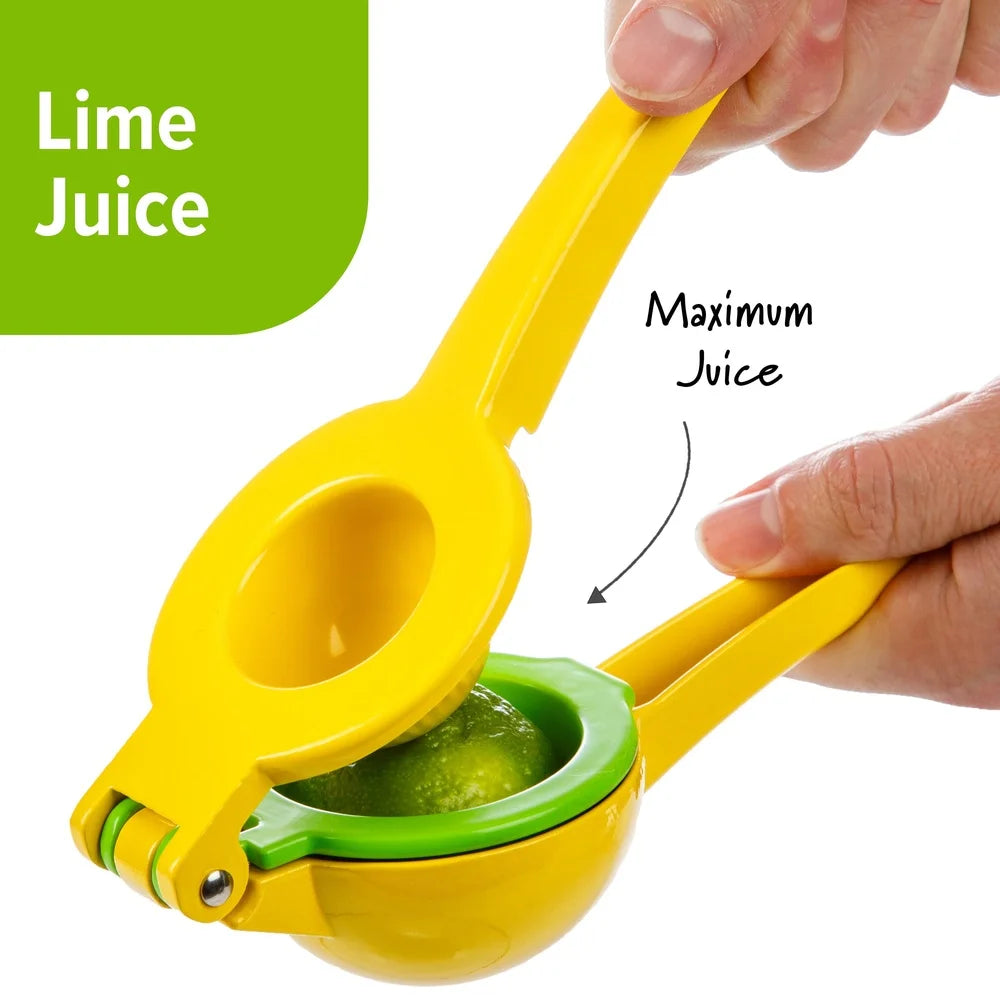 2-in-1 Lemon Lime Squeezer Dual-Cavity Juicer Heavy-Duty Aluminum Ergonomic Handles Easy Clean Dishwasher Safe Kitchen Gadget