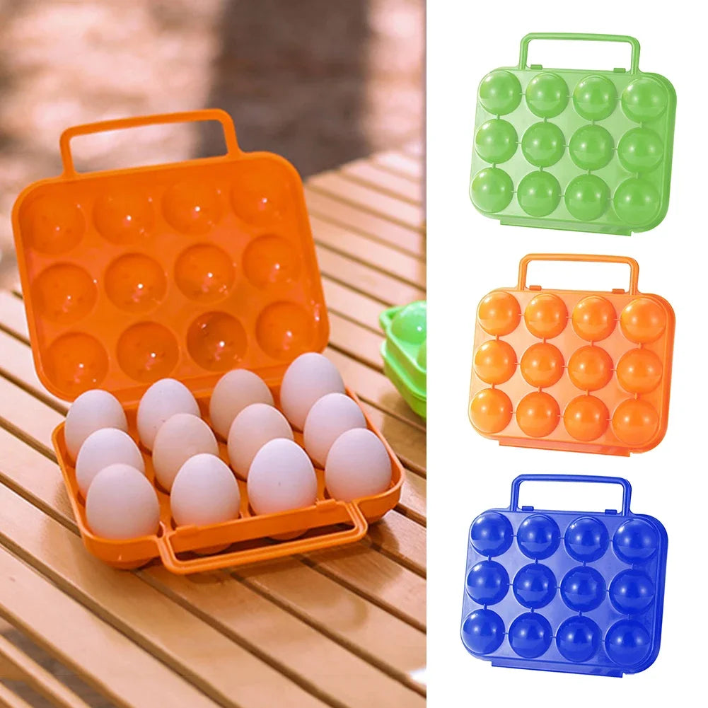 12 Grid Kitchen Organizer Case Portable Outdoor Eggs Carrier Protection Box