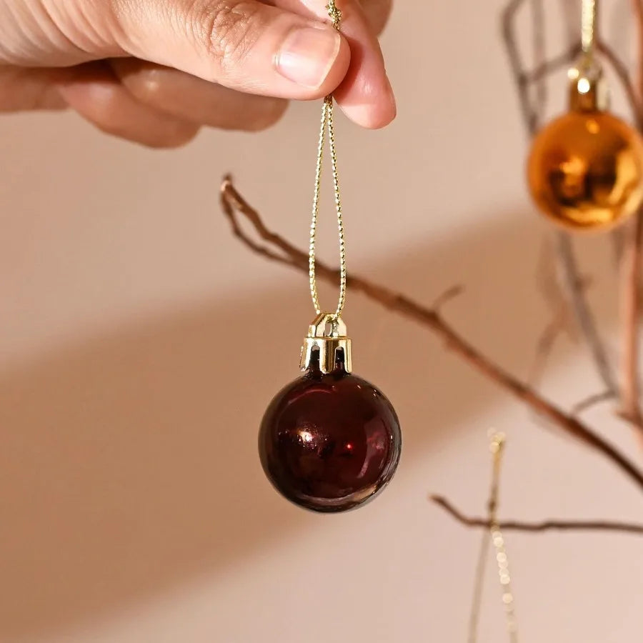 Mini Fall Ornaments Decorations for Tree 49ct 1.18inch Autumn Thanksgiving Tree Ornament Set Small Gold Orange Sh