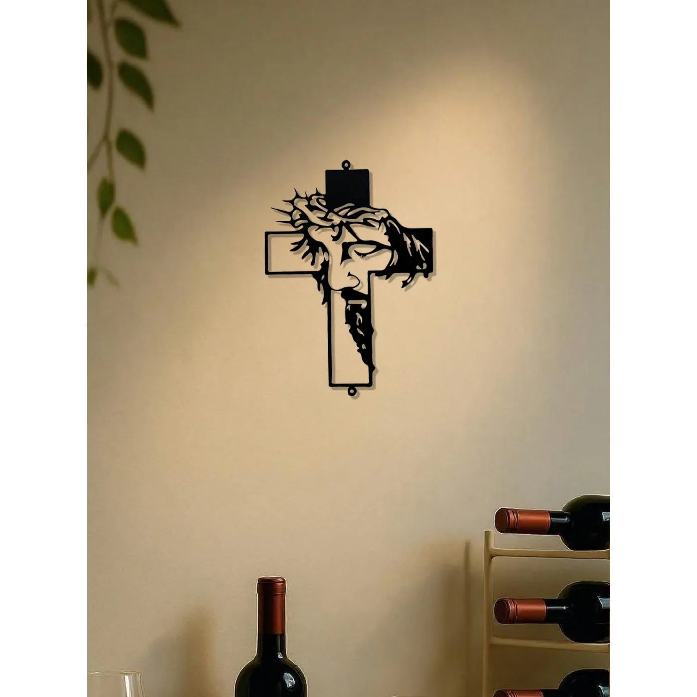 11.8 Inch Jesus Metal Cross Wall Sculpture – Rustic Christian Decor – Halloween, Christmas Gift