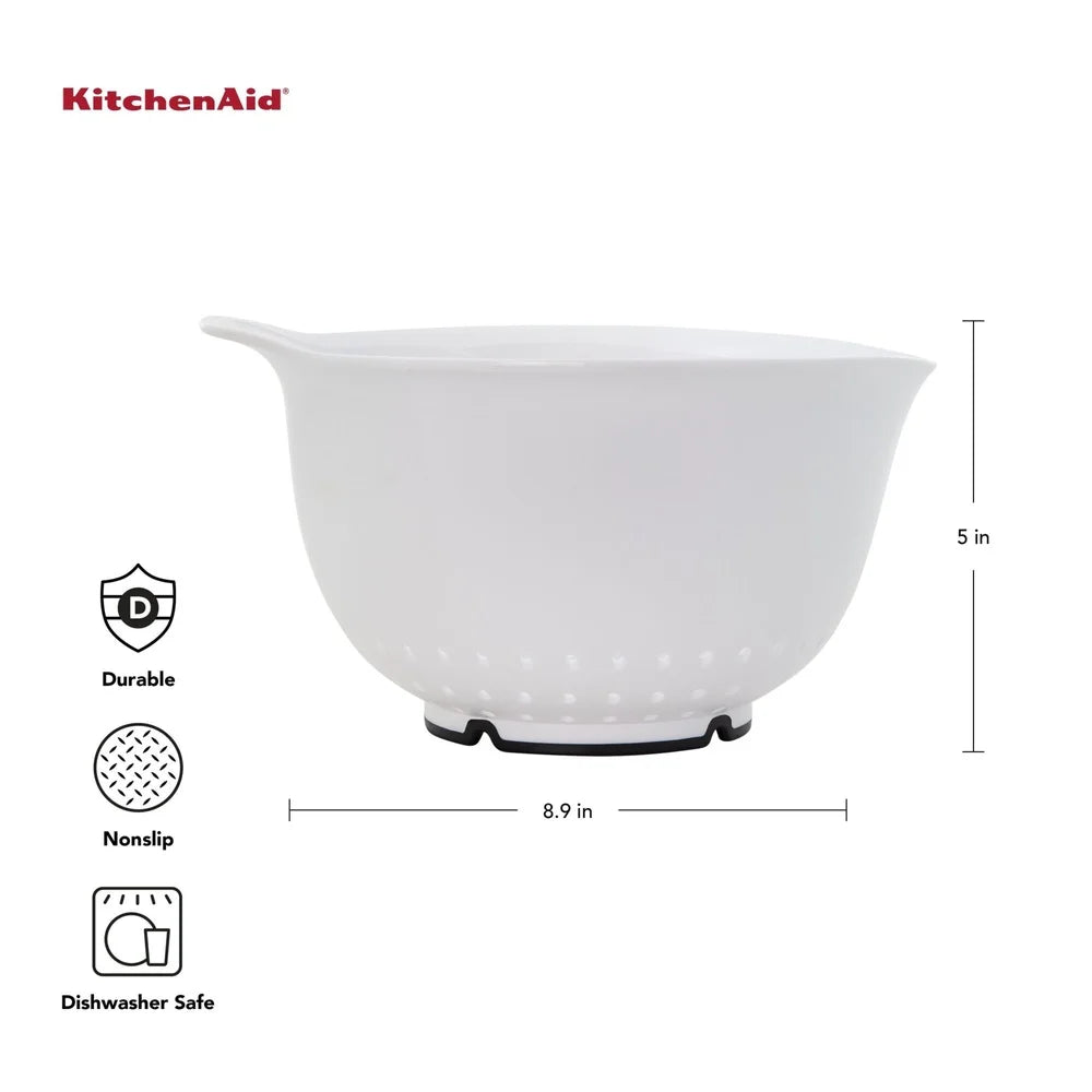 Universal Colander Bowl Straining Fruits Vegetables Pasta Nonslip Base Drainage