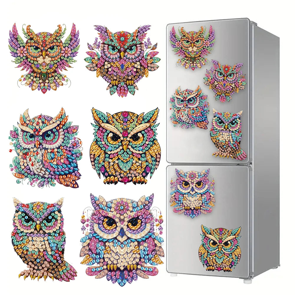 6Pcs Acrylic Beach Diamond Painting Refrigerator Magnet Diamond Painting Fridge Magnet DIY Fridge Stickers for Car Mailbox Decor