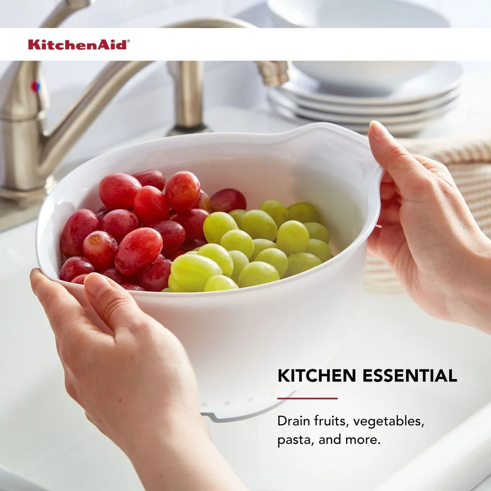 Universal Colander Bowl Straining Fruits Vegetables Pasta Nonslip Base Drainage