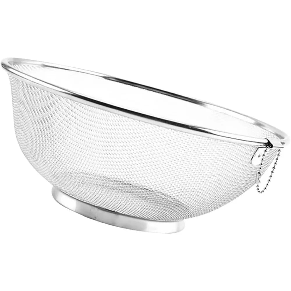 Stainless Steel Fruit Veggie Washing Bowl over The Sink Colander Kitchen Drainage Basket