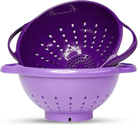 2-Piece Mini Colander Berry Baskets With Handles - Food Strainers For Kitchen - Small Colander For Berries, Strawberry & Grape