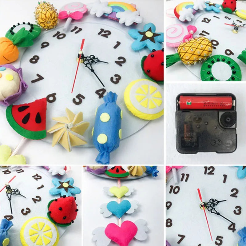 DIY Handmade Felt Making Tools Child Toys Wall Clock Cute Marine Clock For Kindergarten Home Bedroom Kitchen Decoration