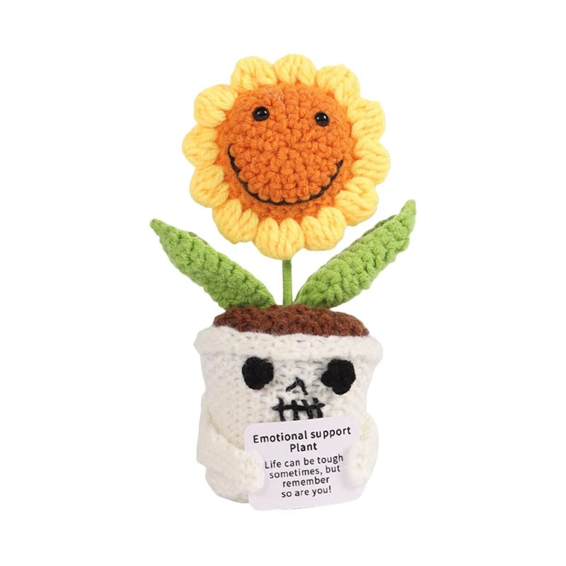 Halloween Pumpkins Crochet Punpkin Ghost Sunflower Desktop Ornament Decoration Halloweren Gift Potted Plant Summerween