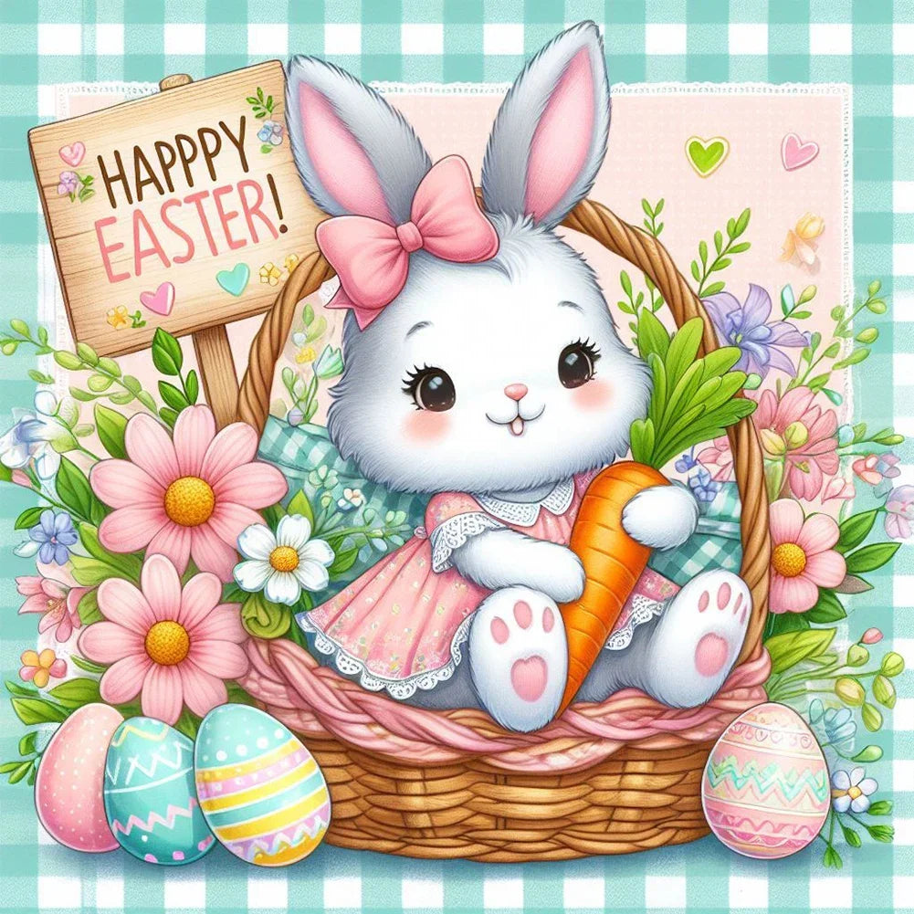30*30CM 5D DIY Full Round Drill Diamond Painting Easter Gnome Egg Kit Home Decoration Art Craft Mosaic Painting