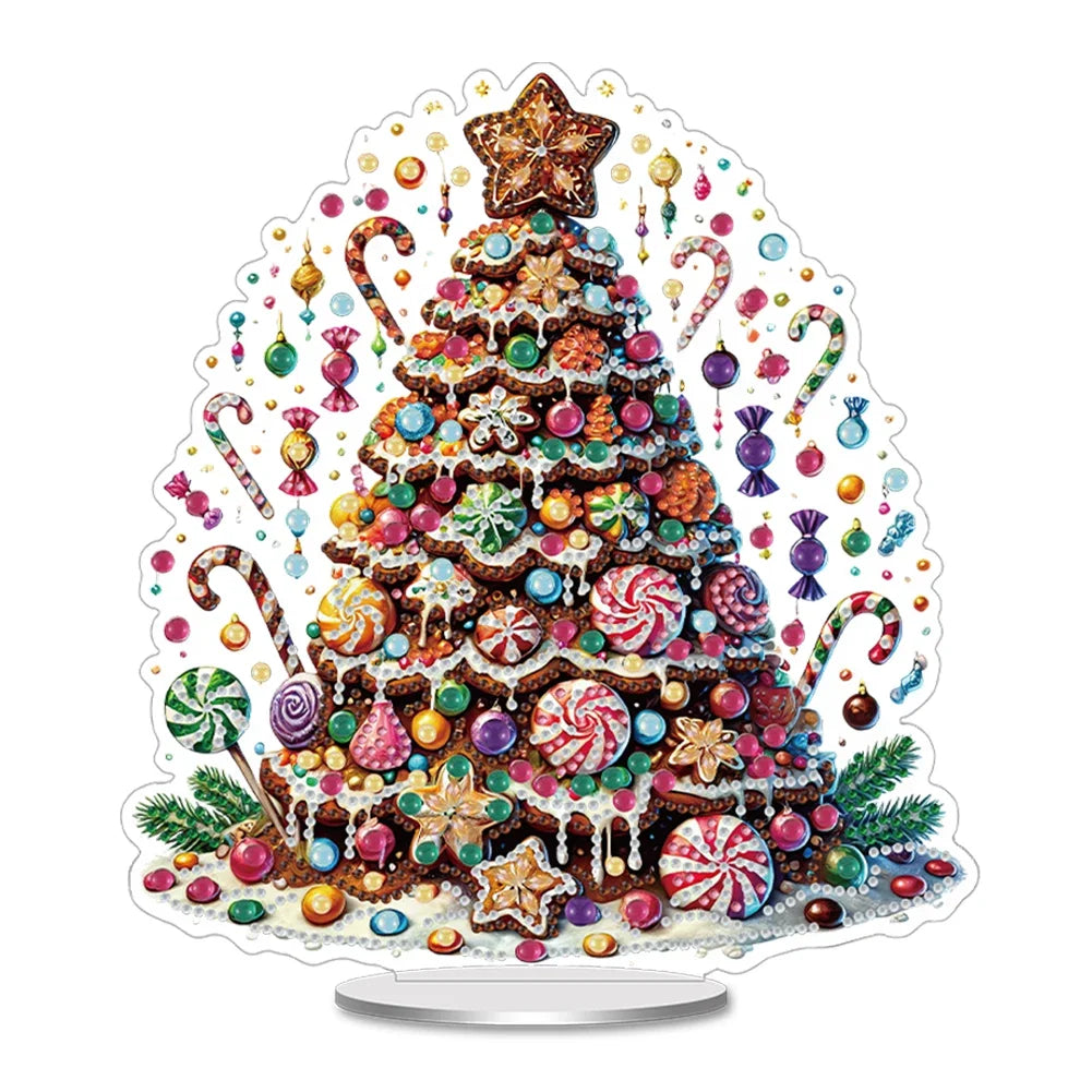 Christmas Special Shaped Desktop Diamond Art Kits Acrylic Diamond Painting Desktop Ornaments Kit for Home Office Desktop Decor