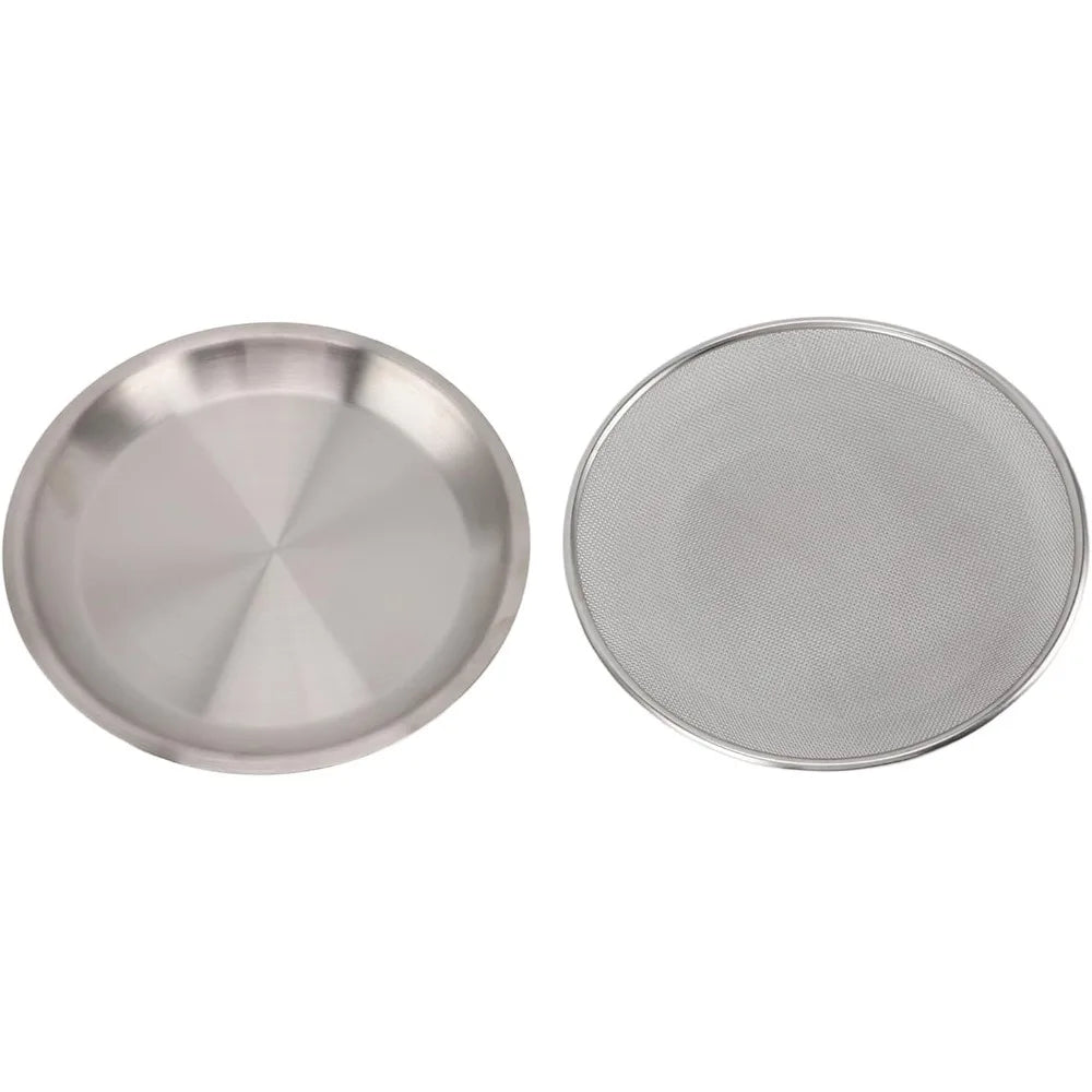 304 Stainless Steel Colander Bowl Set Large Capacity Versatile Stainless Steel Colander Bowl for Home Kitchen (Fine Mesh Disk, D