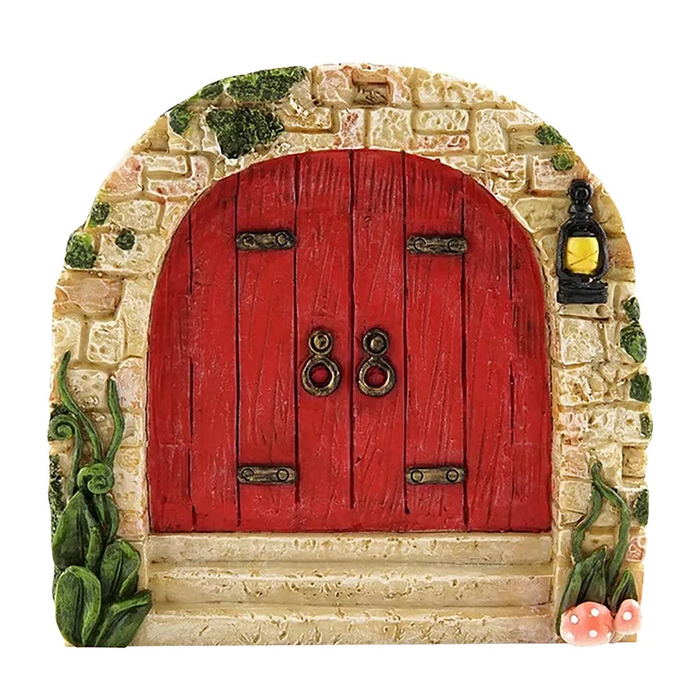 Miniature Fairy Door Wooden Elf Door Ornament Creative Dollhouse Fairy Door for Trees Garden Decor