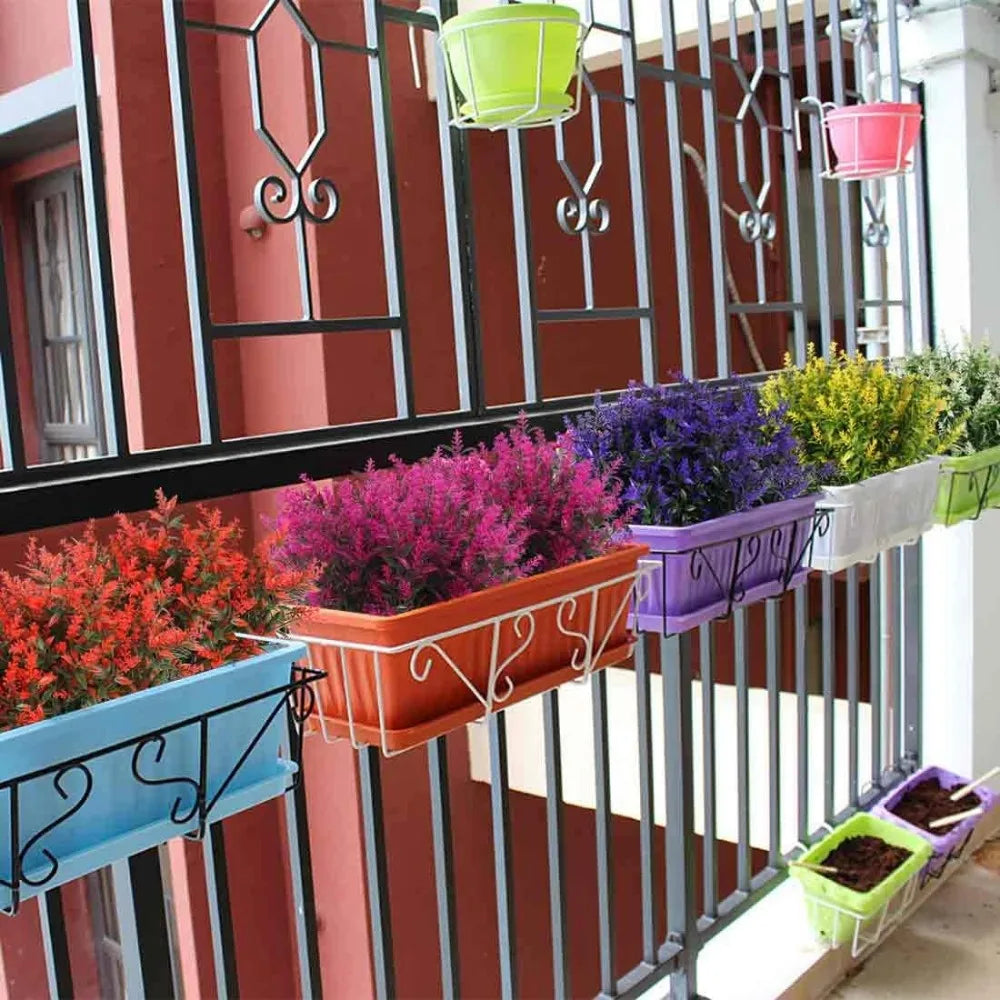 Artificial Greenery Lavender Fake Shrubs Flowers 8 Bundles UV Resistant Hanging Planter Flora Fence Indoor Outside Decor Weddin