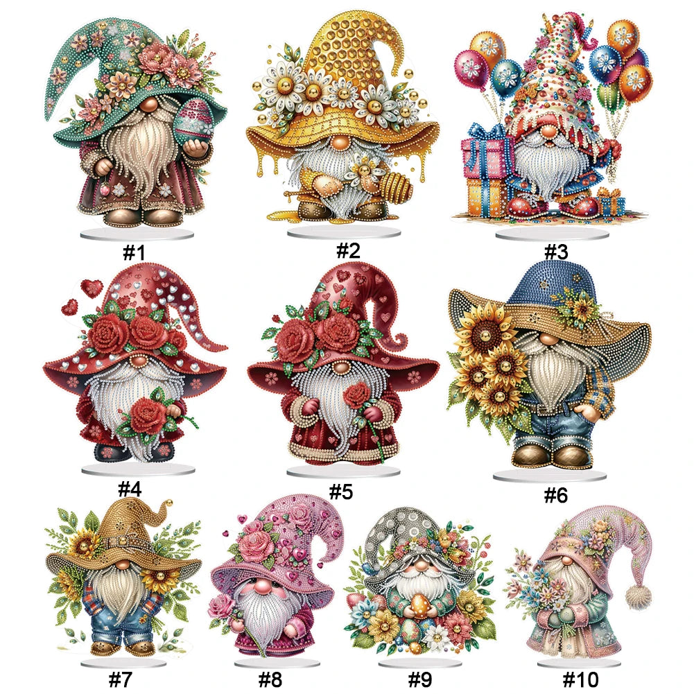Special Shape Table Top Diamond Painting Ornament Kits Cute Gnome Diamond Painting Desktop Decorations Bedroom Table Decoration