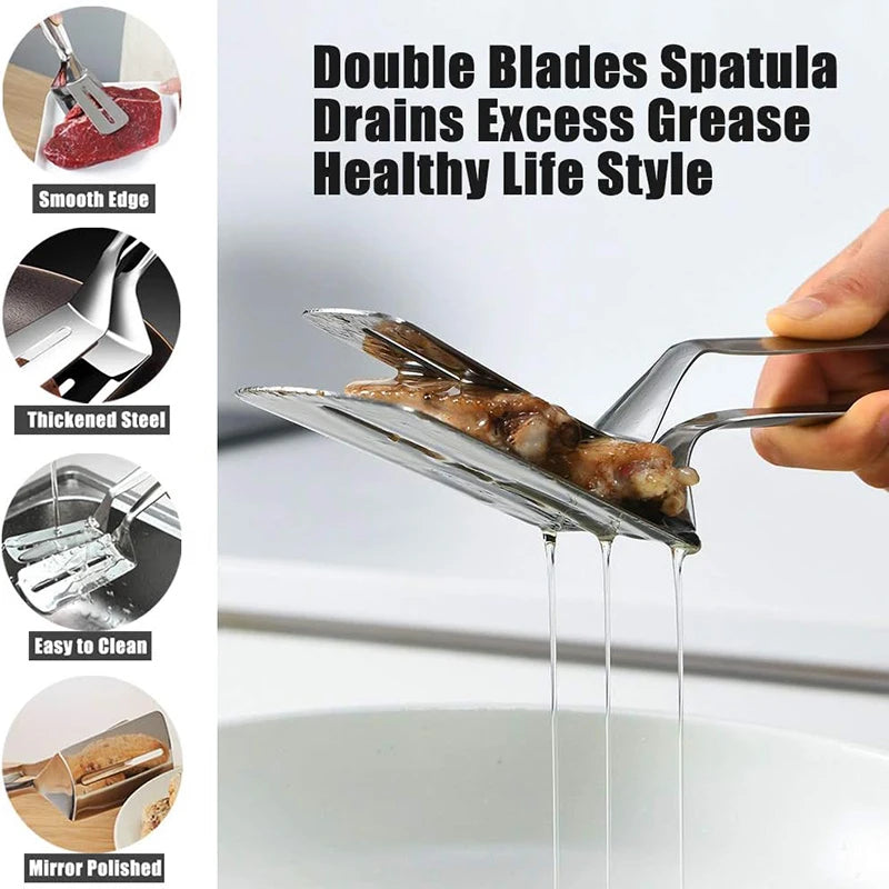 Stainless Steel Food Tongs - Multipurpose Kitchen Turner for Grilling, Flipping Steak, Fish & Pizza cuisine kitchen tools