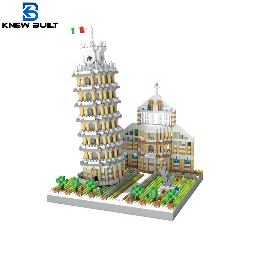 Leaning Tower of Pisa Micro Mini Building Blocks Toys-Cubicle and Home Décor,Historical Enthusiasts'Collectible,Educational