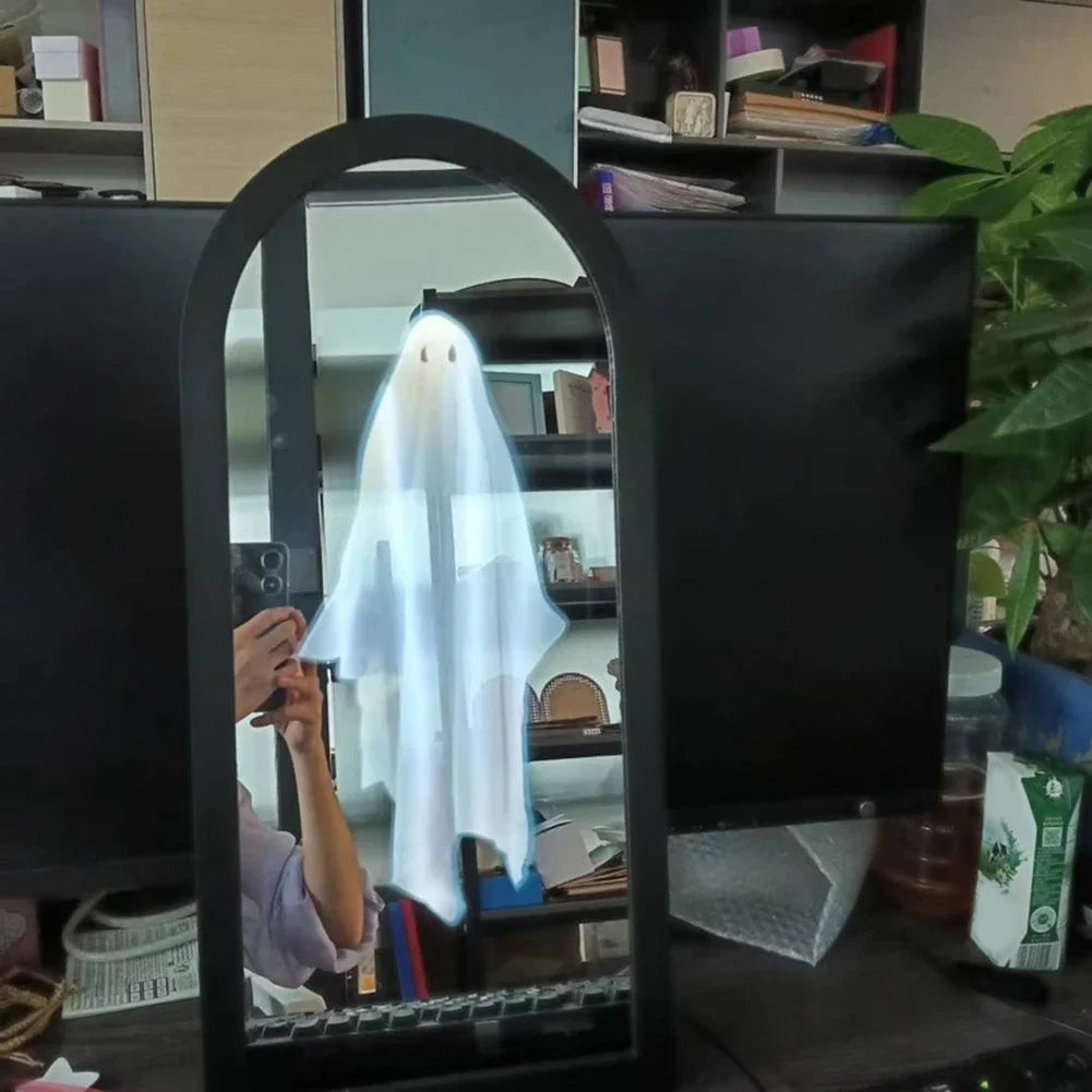 NEW Ghost Mirror Halloween Decorations Night Light Spooky Apparition Halloween Hologram Ghost Mirror Prank Halloween Party Decor