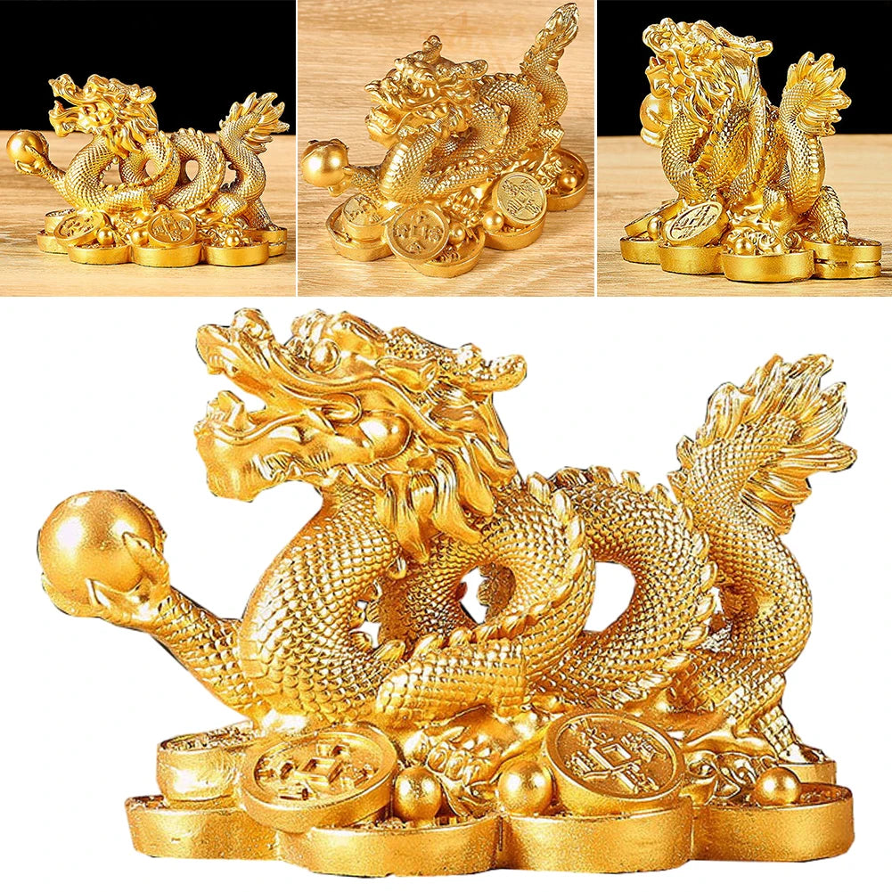 2024 Feng Shui Dragon Statue for Wealth and Good Luck Exceptional Dragon Statuette for Home and Office Decoration