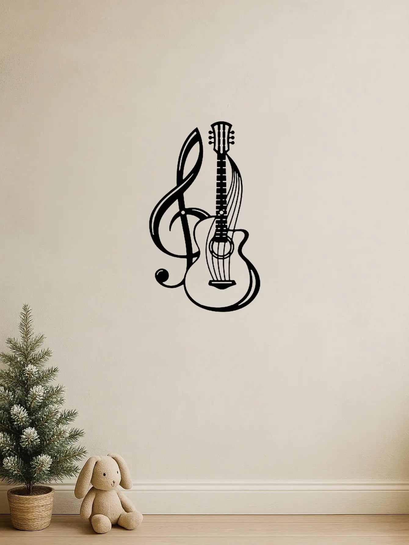1PC Black Metal Guitar Wall Art (Wall Sculpture) |Creative Iron Hanging for Home | Music Lover Gift | Halloween & Christmas Gift