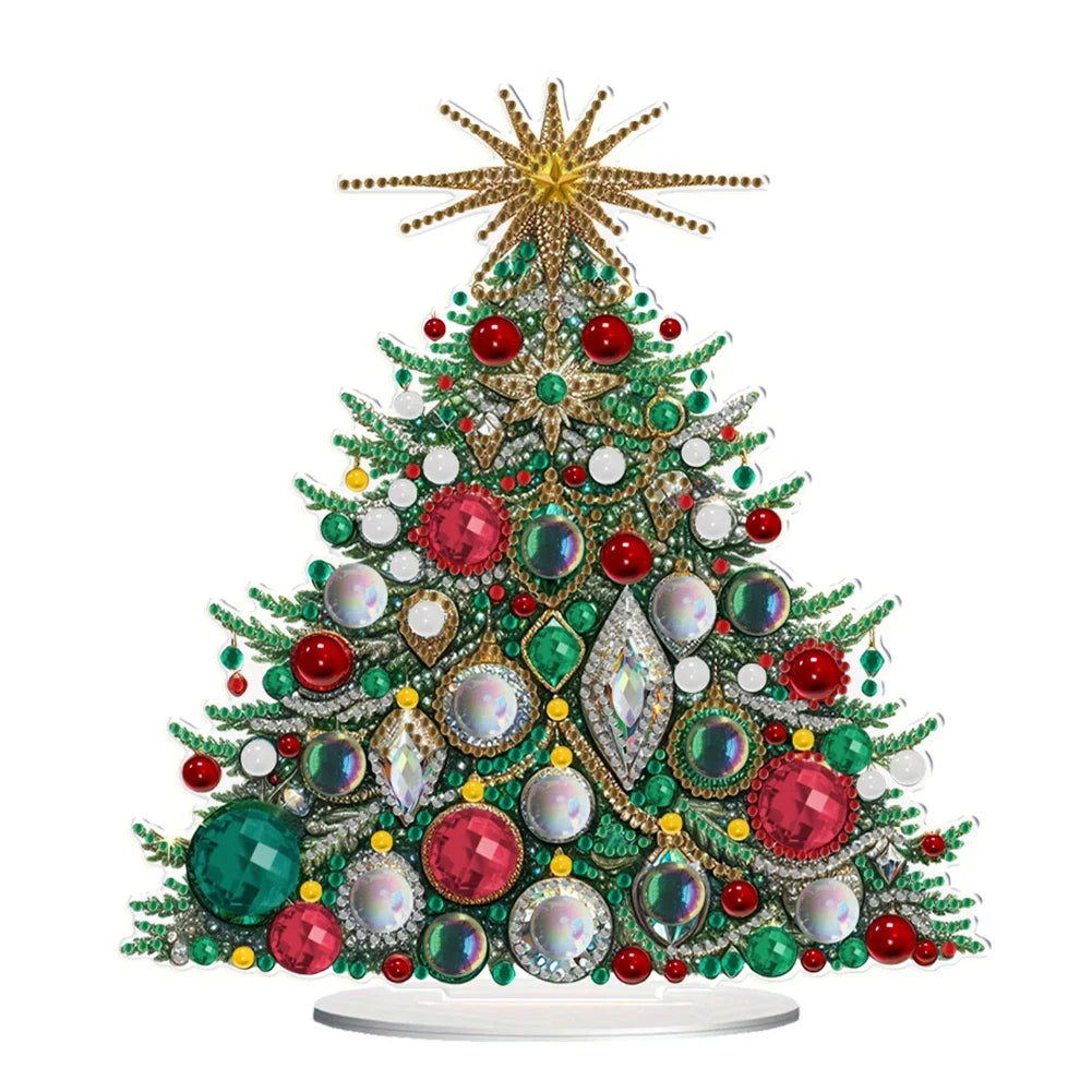 Christmas Special Shaped Desktop Diamond Art Kits Acrylic Diamond Painting Desktop Ornaments Kit for Home Office Desktop Decor
