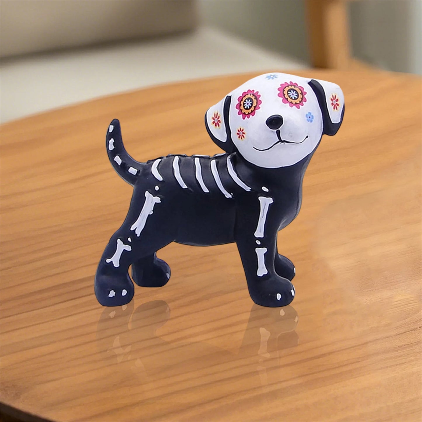 Spooky Halloween Resin Figurine Cute Dog Cat Desktop Decorative Ornaments for Home Living Room Office Decoration