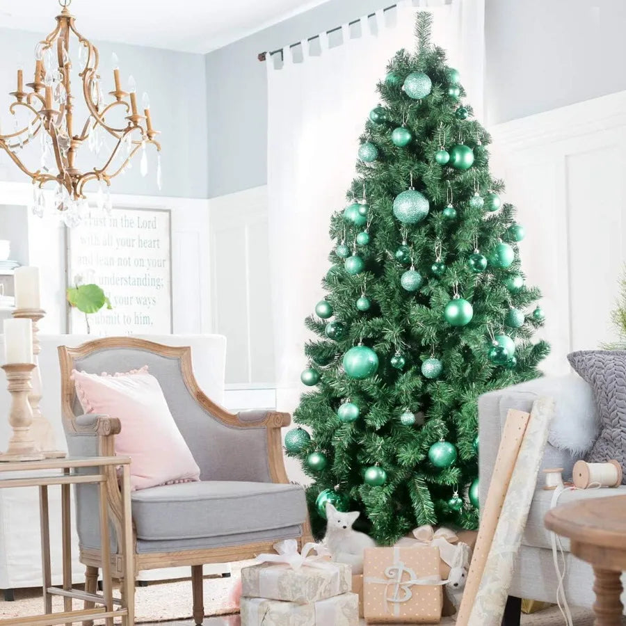 Christmas Balls Ornaments for Xmas Tree Shatterproof Christmas Tree Decorations Small Hanging Ball Teal 1.6in x 36 Pac