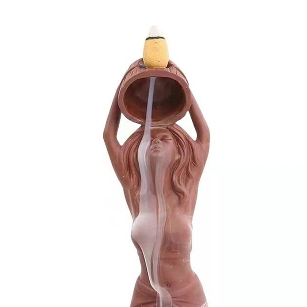 Backflow Incense Burner Waterfall Incense Holder Creative Backflow Incense Holder Decorative Aroma Stove for Home Office