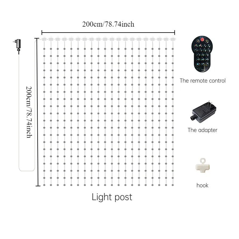 MIMI RGB Curtain Lights 400LEDs,Smart LED Curtain Light,IP65 Waterproof,Smart LED Wall Lights with APP&Remote