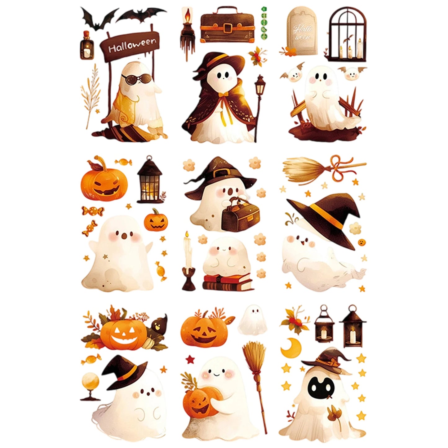 Spooky Halloween Black Cat Window Clings 8 Sheets Haunted House Witch Moon Gothic Window Stickers for Party Decor