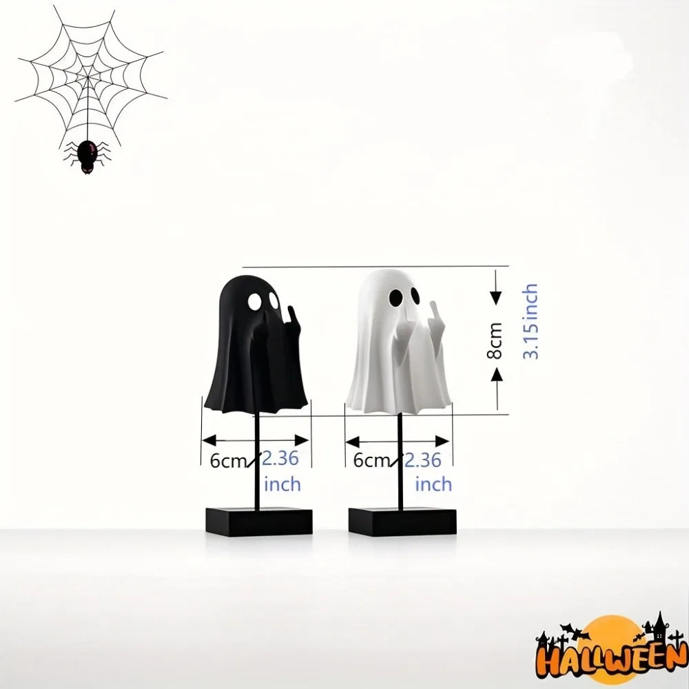 2pcs Small Ghost Scare You Creative Halloween Cute Ghost Ornaments for Home Office Party All Suitable
