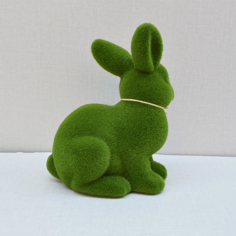 Easter Moss Rabbit Figurine Simulation Moss Foam Easter Bunny Decor Festive Decoration Easter Bunny Decor for 2024 Spring Easter