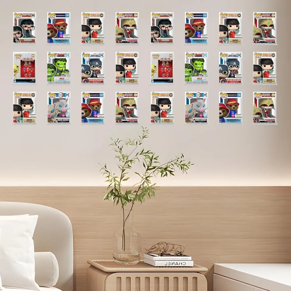 (12 Pack) Clear Floating Wall Shelf, Wall Floating Shelves for Funko Pop, Action Figures,Security Cameras, Baby Monitors, Speake