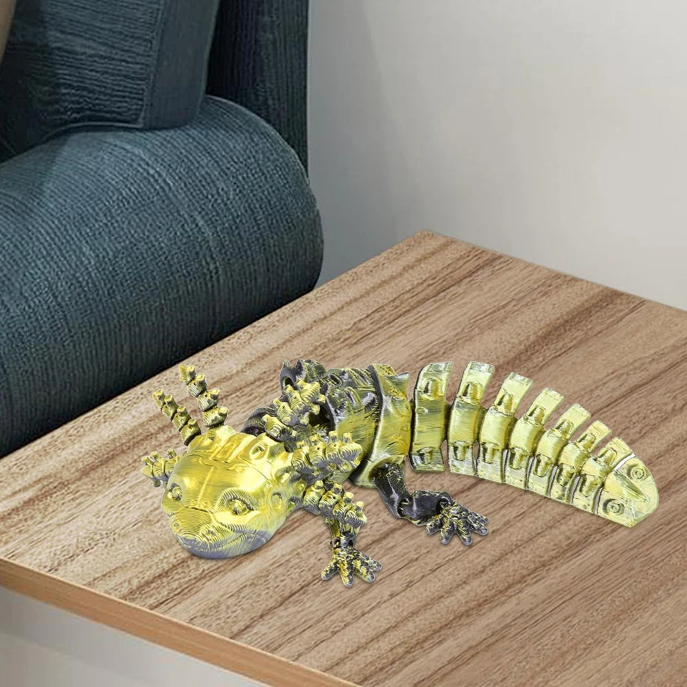 Articulated Mechanical Axolotl Figurine Collectible Axolotl Fidget Toy Executive Desk Toy for Stress Relief Home Decor
