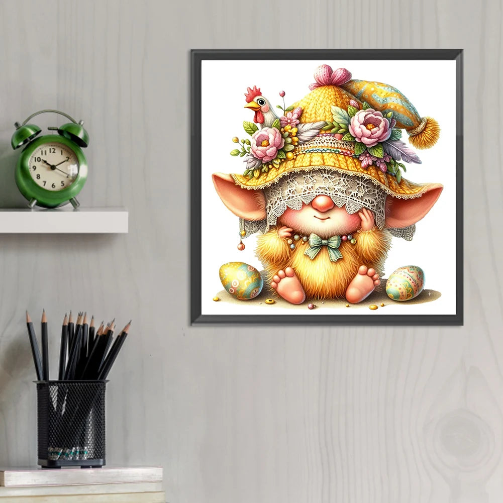 30*30CM 5D DIY Full Round Drill Diamond Painting Easter Gnome Egg Kit Home Decoration Art Craft Mosaic Painting