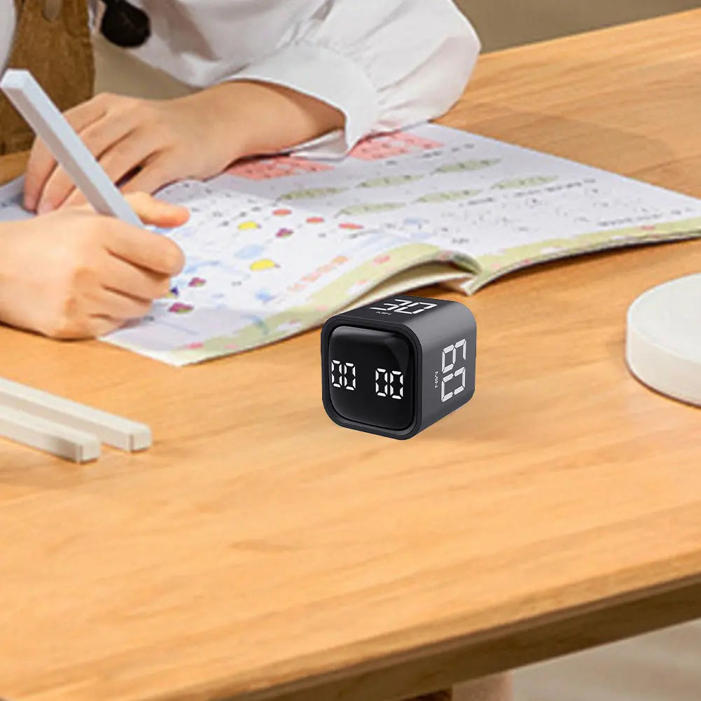 Productivity Cube Timer Mute Vibrate and Adjustable Sound Alert Mini Digital Timer Countdown Timer for Tasks Work Study Kitchen