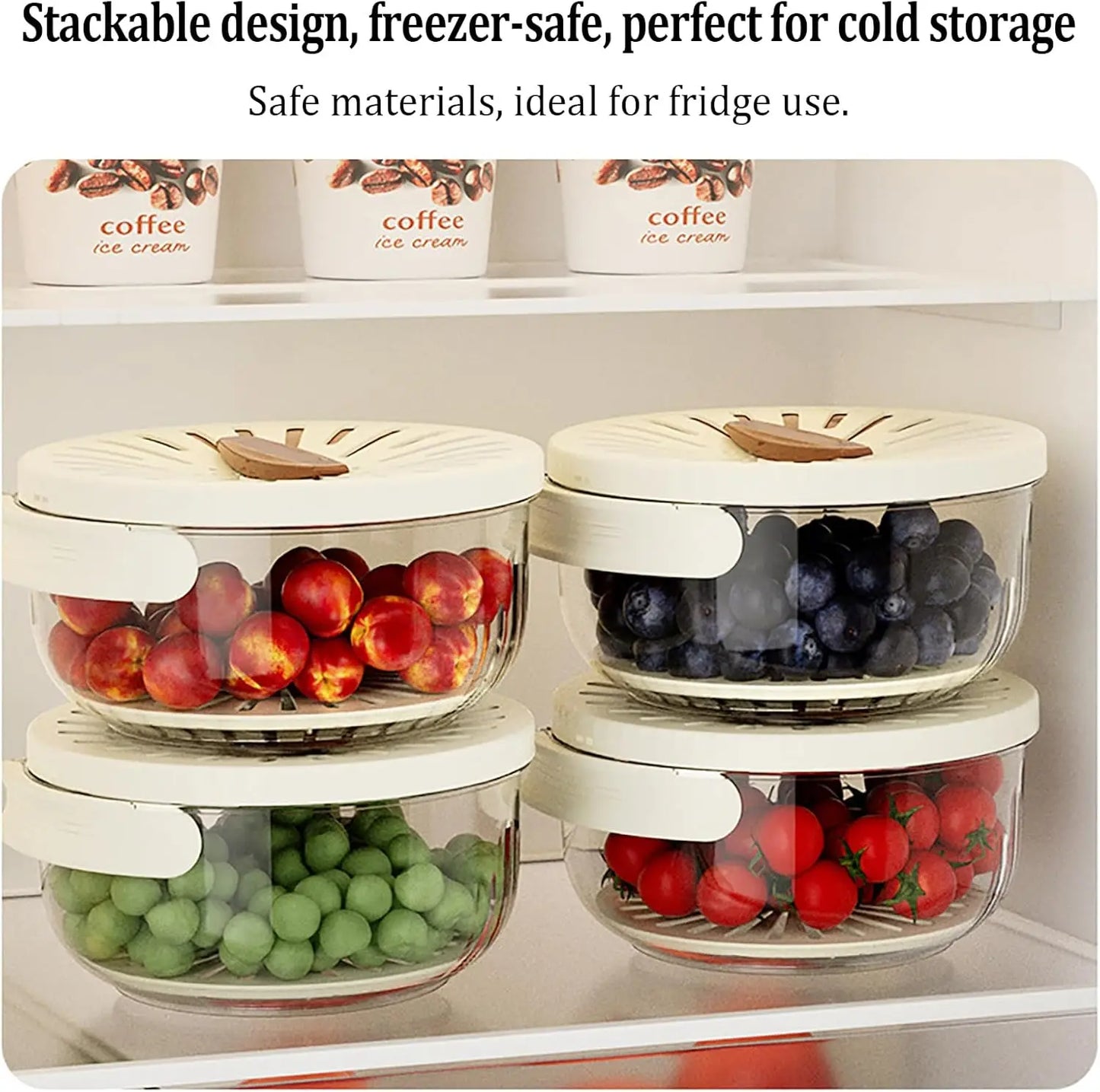 Kitchen Fruit Drainage Basket, Multifunctional Drainage Bowl, Fruit and Vegetable Washing Bowl with Lid, Kitchen Dual-Layer Drai