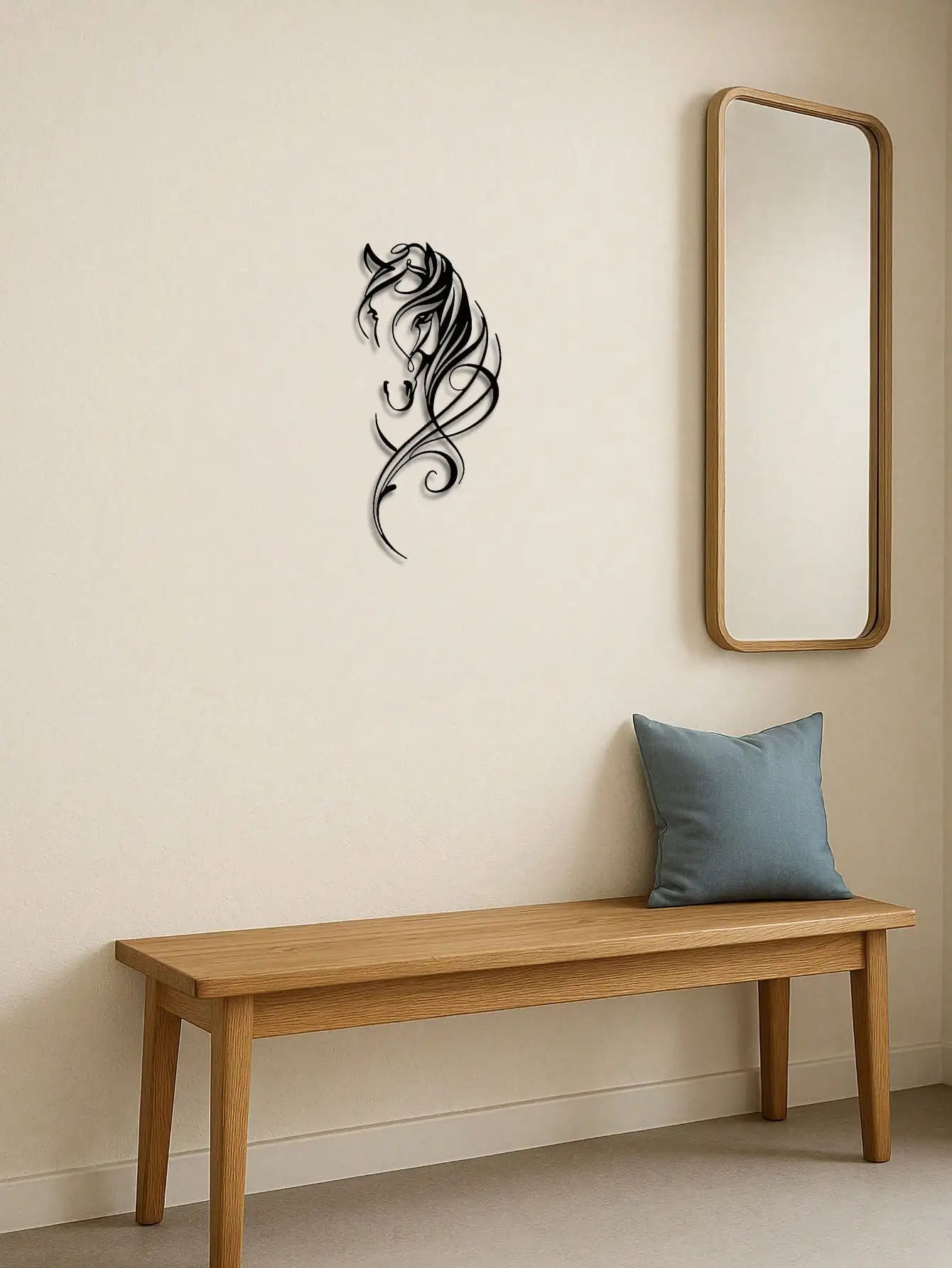 Modern Abstract Horse Metal Wall Sculpture – Industrial Decor – Halloween, Christmas Gift