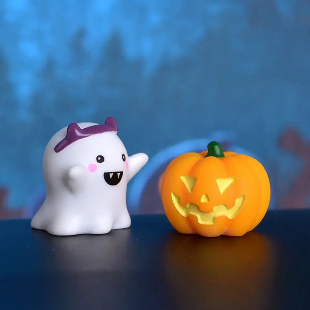 Pumpkin Halloween Resin Craft Miniature Decoration Ghost Decoration Micro Landscape Figurines Mini Ornaments DIY Accessories