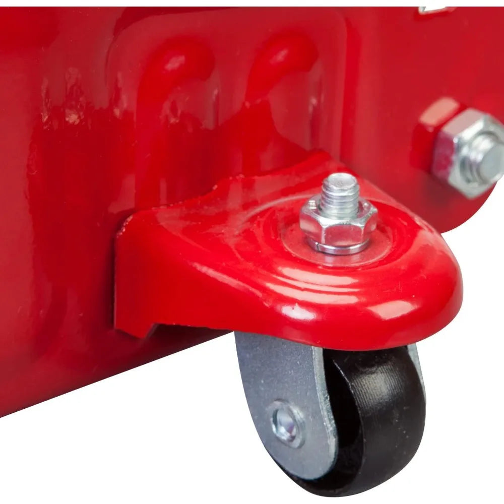 1.5 Ton Hydraulic Trolley Floor Jack with Carrying Case, Red - 3000 lb Capacity for Cars and SUVs