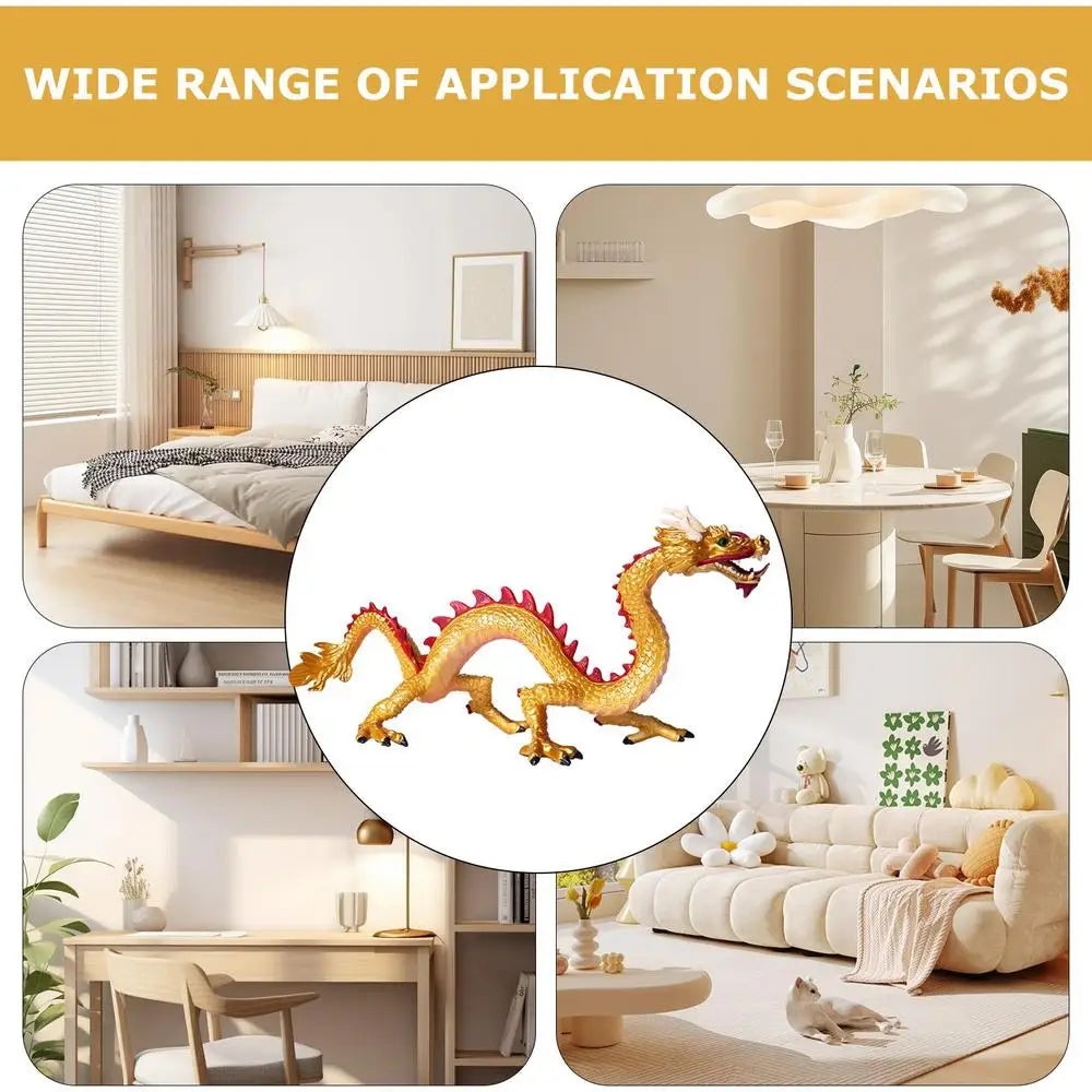 Feng Shui Dragon Statue Lucky Chinese Dragon Decor Realistic Table Decor Dragon Year Sculpture Figurines For Living Room Shelf