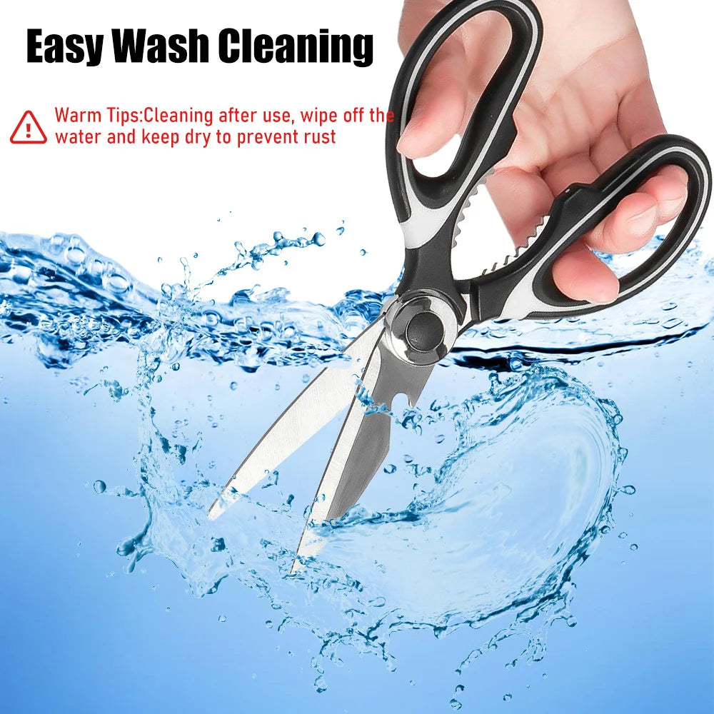 MDHAND Stainless Steel Kitchen Scissors Multi-Purpose Shears Meat Roast Cutting Household Cooking Chicken Wing Fish Kitchen Tool