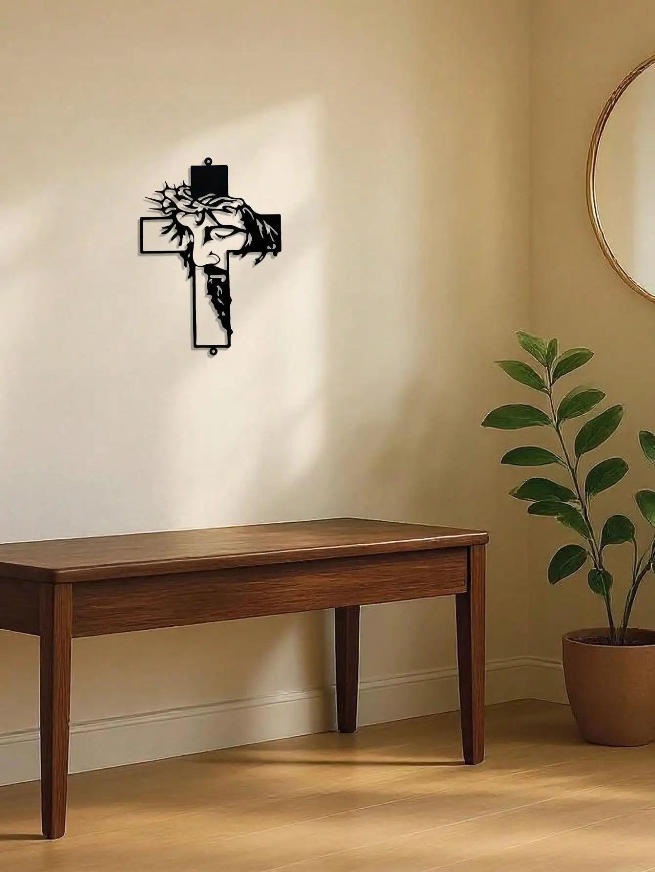Premium 11.8Inch Jesus Metal Cross Wall Hanging–Rustic Christian Home Decor for Indoor&Outdoor Walls,Faith-Based Art for Bedroom