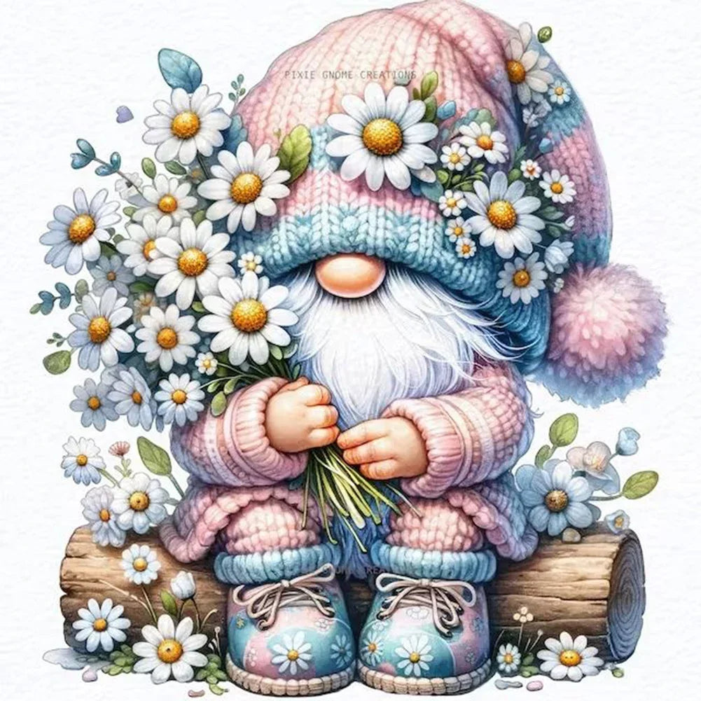 30*30CM 5D DIY Full Round Drill Diamond Painting Easter Gnome Egg Kit Home Decoration Art Craft Mosaic Painting
